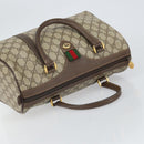 GUCCI GG Supreme Web Sherry Line Boston Bag PVC Beige Gold 40 02 007 Auth 164260-6