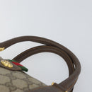 GUCCI GG Supreme Web Sherry Line Boston Bag PVC Beige Gold 40 02 007 Auth 164260-8