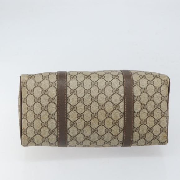 GUCCI GG Supreme Web Sherry Line Boston Bag PVC Beige Gold 40 02 007 Auth 164260