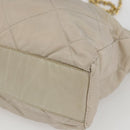 PRADA Chain Shoulder Bag Nylon Ivory Gold Auth 164262-9