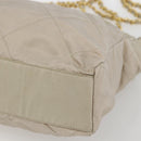 PRADA Chain Shoulder Bag Nylon Ivory Gold Auth 164262-15