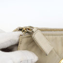 PRADA Chain Shoulder Bag Nylon Ivory Gold Auth 164262-10