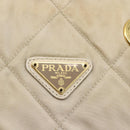 PRADA Chain Shoulder Bag Nylon Ivory Gold Auth 164262-17