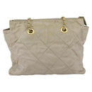PRADA Chain Shoulder Bag Nylon Ivory Gold Auth 164262-2