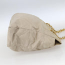 PRADA Chain Shoulder Bag Nylon Ivory Gold Auth 164262-4