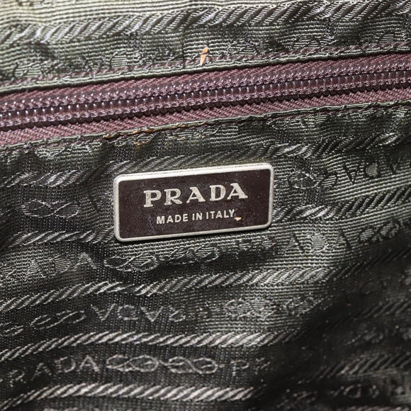 PRADA Backpack Nylon Beige Silver Auth 164263