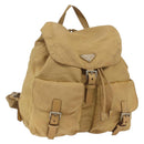 PRADA Backpack Nylon Beige Silver Auth 164263-1