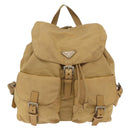 PRADA Backpack Nylon Beige Silver Auth 164263-2