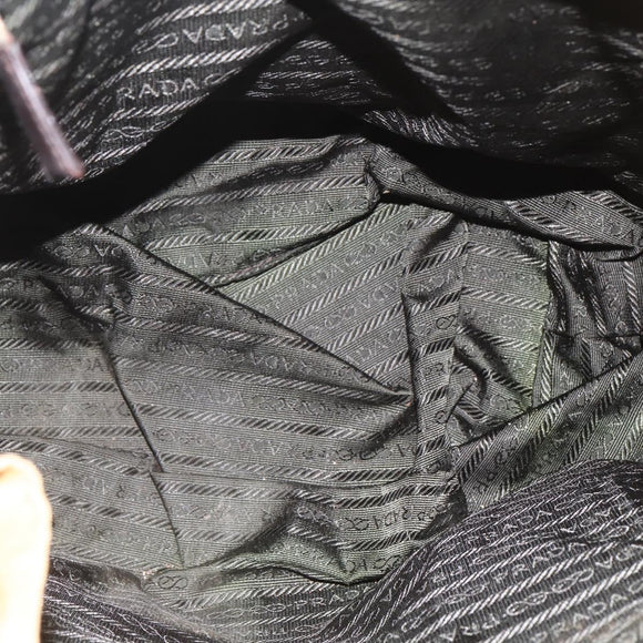 PRADA Backpack Nylon Beige Silver Auth 164263