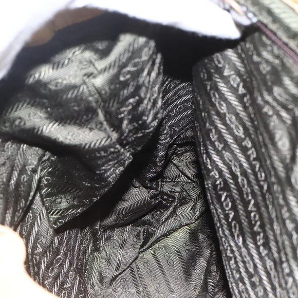 PRADA Backpack Nylon Beige Silver Auth 164263