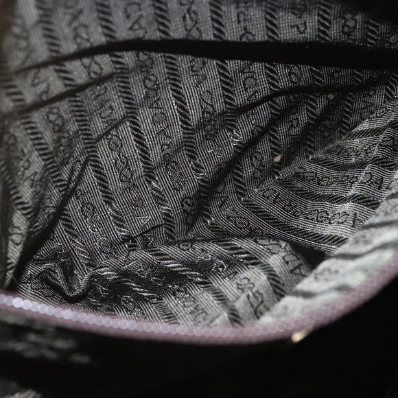 PRADA Backpack Nylon Beige Silver Auth 164263