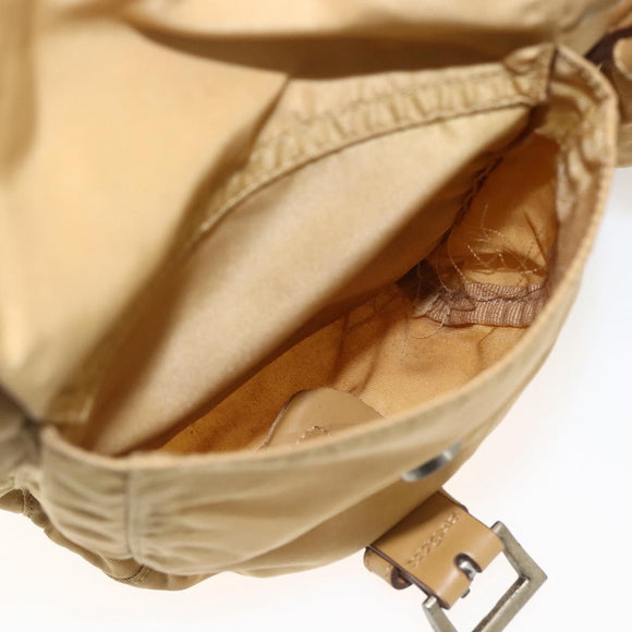 PRADA Backpack Nylon Beige Silver Auth 164263