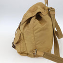 PRADA Backpack Nylon Beige Silver Auth 164263-5