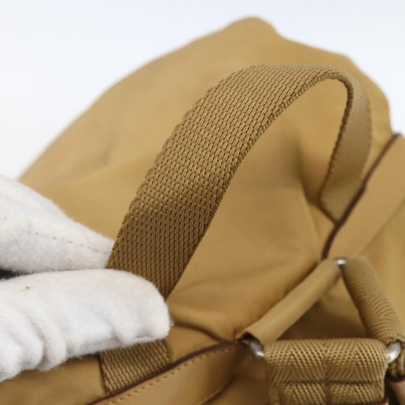 PRADA Backpack Nylon Beige Silver Auth 164263