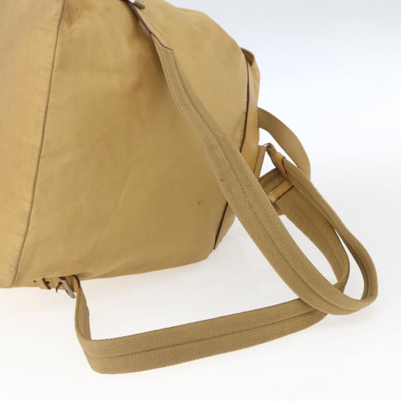 PRADA Backpack Nylon Beige Silver Auth 164263