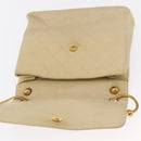 CHANEL Matelasse Chain Shoulder Bag Lamb Skin Ivory Gold CC Auth 164270-17