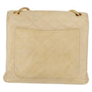 CHANEL Matelasse Chain Shoulder Bag Lamb Skin Ivory Gold CC Auth 164270-3