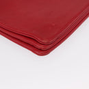 CELINE Trio Shoulder Bag Leather Red Gold Auth 164272-9