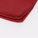 CELINE Trio Shoulder Bag Leather Red Gold Auth 164272-14