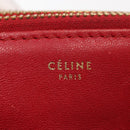 CELINE Trio Shoulder Bag Leather Red Gold Auth 164272-17