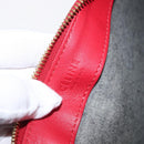 CELINE Trio Shoulder Bag Leather Red Gold Auth 164272-18