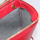 CELINE Trio Shoulder Bag Leather Red Gold Auth 164272-20