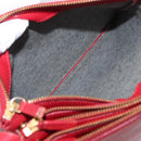 CELINE Trio Shoulder Bag Leather Red Gold Auth 164272-22