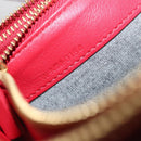 CELINE Trio Shoulder Bag Leather Red Gold Auth 164272-12