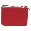 CELINE Trio Shoulder Bag Leather Red Gold Auth 164272-2