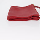 CELINE Trio Shoulder Bag Leather Red Gold Auth 164272-3