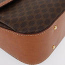 CELINE Macadam Canvas Hand Bag PVC Leather Brown Gold Auth 164277-12