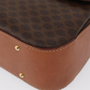 CELINE Macadam Canvas Hand Bag PVC Leather Brown Gold Auth 164277-13