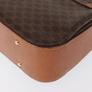 CELINE Macadam Canvas Hand Bag PVC Leather Brown Gold Auth 164277-15