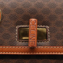 CELINE Macadam Canvas Hand Bag PVC Leather Brown Gold Auth 164277-17