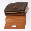 CELINE Macadam Canvas Hand Bag PVC Leather Brown Gold Auth 164277-18