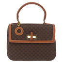 CELINE Macadam Canvas Hand Bag PVC Leather Brown Gold Auth 164277-2