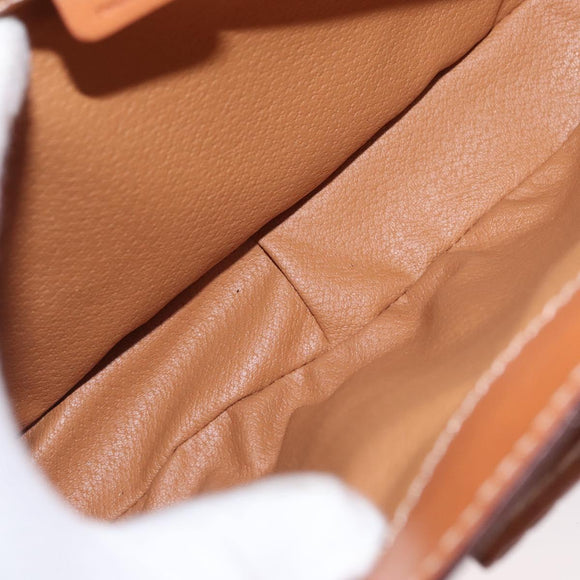 CELINE Macadam Canvas Hand Bag PVC Leather Brown Gold Auth 164277