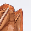 CELINE Macadam Canvas Hand Bag PVC Leather Brown Gold Auth 164277-21