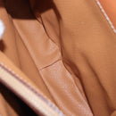CELINE Macadam Canvas Hand Bag PVC Leather Brown Gold Auth 164277-23