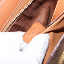 CELINE Macadam Canvas Hand Bag PVC Leather Brown Gold Auth 164277-28