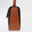 CELINE Macadam Canvas Hand Bag PVC Leather Brown Gold Auth 164277-4