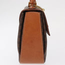 CELINE Macadam Canvas Hand Bag PVC Leather Brown Gold Auth 164277-5
