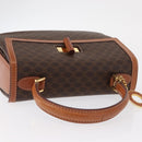CELINE Macadam Canvas Hand Bag PVC Leather Brown Gold Auth 164277-6