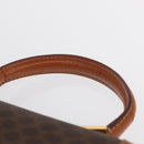 CELINE Macadam Canvas Hand Bag PVC Leather Brown Gold Auth 164277-9