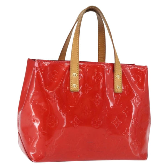 LOUIS VUITTON Monogram Vernis Reade PM Hand Bag Red Rouge M91088 LV Auth 164278