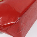 LOUIS VUITTON Monogram Vernis Reade PM Hand Bag Red Rouge M91088 LV Auth 164278-16