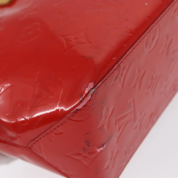 LOUIS VUITTON Monogram Vernis Reade PM Hand Bag Red Rouge M91088 LV Auth 164278