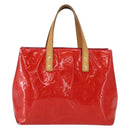 LOUIS VUITTON Monogram Vernis Reade PM Hand Bag Red Rouge M91088 LV Auth 164278-13