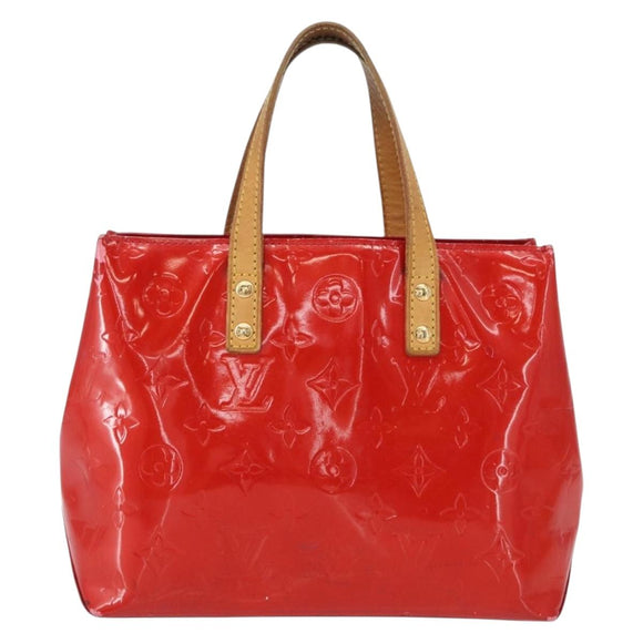 LOUIS VUITTON Monogram Vernis Reade PM Hand Bag Red Rouge M91088 LV Auth 164278