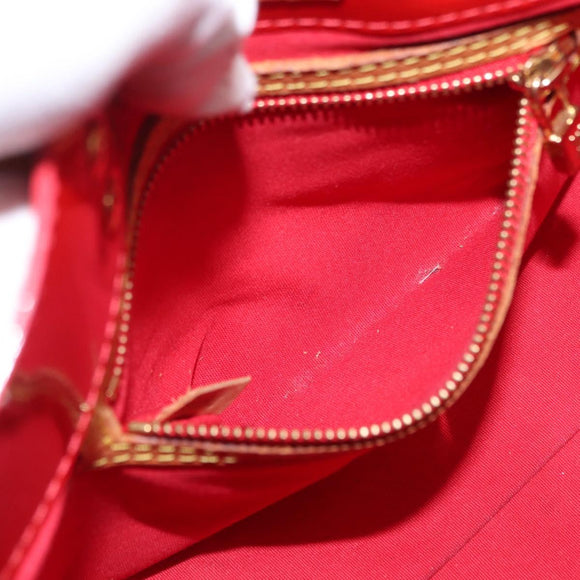 LOUIS VUITTON Monogram Vernis Reade PM Hand Bag Red Rouge M91088 LV Auth 164278
